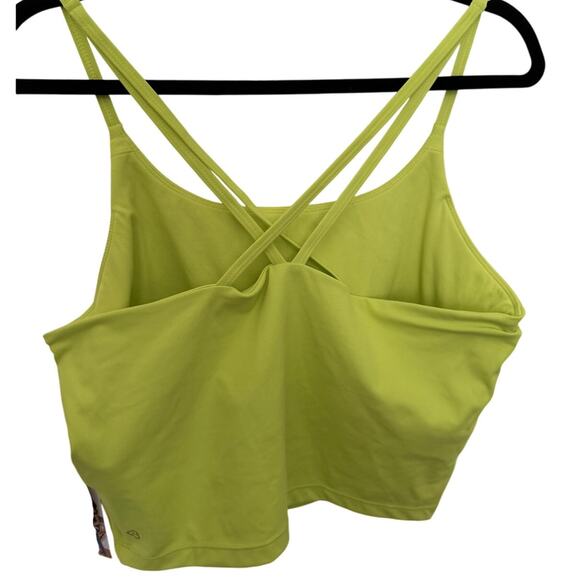 NWT Blogilates Teal/Blue Strappy Cropped Workout Tank Top | Built-in Shelf Bra-M - Picture 2 of 4